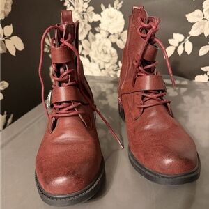 Torrid Burgundy Combat Boots